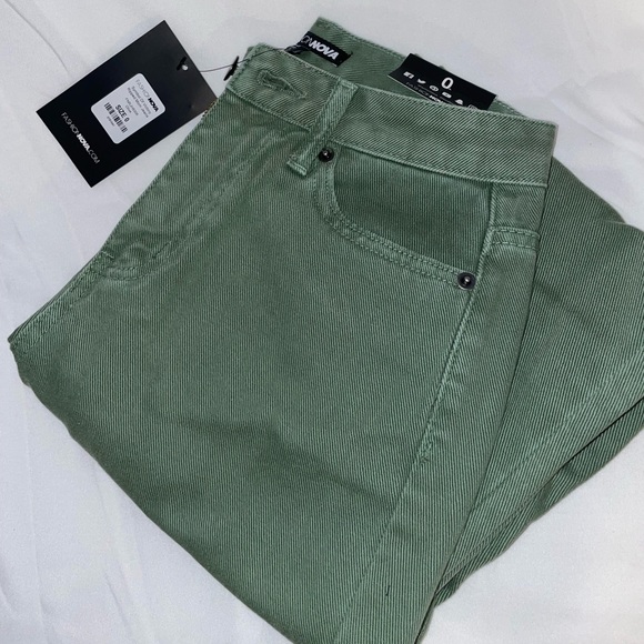 High Waisted Ripped Mom Jeans - Olive - Picture 6 of 7